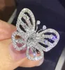 Vecalon Big Butterfly Ring 925 Sterling Silver 5A Cz Bagues de fiançailles pour femmes Bridal Party Finger Bijoux Gift7735907