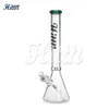 Hittn 18 inch big beker bongglas waterpijp 7 mm dikte hand geblazen pyrex glas 420 waterbong met 14 mm mannelijk gewricht groen zwart blauw roze