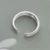 Cluster Ringen Eenvoudig Uitgehold Hartvormig Metaal Zilver Kleur Geborsteld Vrouwen Ring Verstelbare Open Zoete Girly Mode Esthetische Sieraden