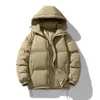 Mens Down Parkas Winter Parkas Mens Cotton Padded Jacket Mens Uppblåsbar jacka utomhus huva jacka avslappnad vindtät jacka tjock varm jacka Mensjacka 231213