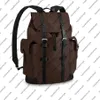 M43735 N41379 Christopher PM Men Backpack Canvas Cowhide Lederen Trim Textile Voering Band Bagage Tas Tote Satchel Schouder BA342Q