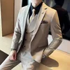 Costumes pour hommes Blazers Costume à bouton unique S7XL costume gilet pantalon haut de gamme mode affaires beau coréen mince rayé 32 pièces ensemble 231212