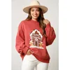 Women s Hoodies Sweatshirts Xingqing Womens Sparkly Christmas Sweatshirt Round Neck Long Sleeve Pullovers Tops Party Fall Winter Clothes Streetwear 231213