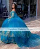 Элегантные синие платья Quinceanara с аппликацией из пайеток и аппликацией Vestidos De Quinceanera 2024, милые 16 платья для выпускного вечера, пышное платье