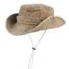 Boné de pesca ao ar livre homem balde chapéu carta impressão boné masculino verão retro algodão chapéu de sol panamá selva pesca chapéus pai chapéus 220527320l