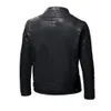 Vestes homme Hiver hommes polaire vestes en cuir solide col montant Moto en cuir PU vêtements d'extérieur hommes chaud Moto Biker Bomber veste manteaux 231213