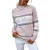 Womens Sweaters Knit Tops Christmas TShirt Autumn Winter High Collar Snow Pullover Girl Womens Sweater Knitwears Drop Center 231213