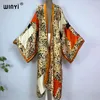 Costumi da bagno da donna WINYI Donna Bohemian Stampa leopardata Elegante abito casual Cardigan africano Capispalla per l'estate Kimono sexy con sensazione di seta