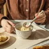 ラーメンの日本のセラミックスープスプーン長いハンドルラーメンの暑い耐熱性小さじ1杯のキッチン食器用品231213