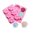 Baking Moulds Dog Footprint Silicone Mold Cake Molds Bone Cookie Cutter Fondant 3D DIY Cat Paw Bakeware Accessories 231213