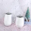 Bottiglie d'acqua Arrivo 10 once Sublimazione Sippy Cups Vuoto Fai da te Bottiglia di latte per bambini con manico Bicchiere per bambini in acciaio inossidabile For290f