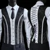 Men's Body Shapers Men's Tight Abdomen Corset Slimming Waist Bones Shaping Vest Stomach Belly Control Vintage Waistcoat Elegant Medieval Corset 231212