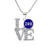 Abadon Aankomst Metalen Ingelegde Sticker Griekse Letter Zeta Phi Beta Kettingen ZPB Symbool Sorority Sieraden Hanger8415810