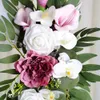 装飾的な花の花輪2ピースウェディングアーチローズアジサイの素朴なガーランドレセプションウォールセレモニー231213のための素朴な牡丹の花