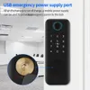 Serrature per porte App HahaLock Impronta digitale Smart Lock Cancello esterno impermeabile Password Bluetooth Scheda Rfid senza chiave Catenaccio Chiave meccanica 231212