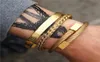 3 pçsset numeral romano pulseiras dos homens de aço inoxidável corda de cânhamo fivela aberta punk pulseiras ouro pulseira bileklik jóias5006342