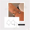 Pulseiras de elo de corrente 2 unidades/par Cuba Corrente Coração Ímã Atrair Para Casais Moda Mens e Mulheres Charme Criativo Sol Lua Gota Delive Otv2V