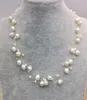 Naszyjna iluzja ARTIRIRE PEARL NECLACLEMULTIPLE Strand Druhna Demals Kobiet Jewellery White Kolor słodkowodnej Perły Choker Naszyjnik 7028732