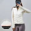 Lu осень/зима Новый дизайнер Lulemen Light Down Jacket Casual Fashion Party Blazer вязаный рукав лоскут женский дизайнер Down Loute Lu