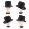 Berets Black Polyester Filt Top Hat Magician Gentleman Party Party Accessories One Size past de meeste volwassen kinderen