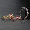 Pierścienie ślubne kwiat 3 kolorów plamowany pierścionek zaręczynowy dla kobiet kryształowy liść cyrkonu regulowany damski biżuteria 240c