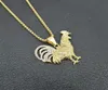 Pendants Necklace Hip Hop Bling Iced Out Gold Color Stainless Steel Cock Rooster Necklaces for Men Rapper Jewelry Accessories7547523