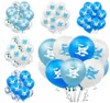 Parti dekorasyonu 10pcslot 12 inç mavi beyaz uçak basılı lateks balonlar çocuklar için doğum günü hava topları bebek duş malzemeleri752893582