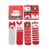 Chaussettes de Noël, tube central en boîte pour enfants, chaussettes d'hiver pour femmes, cadeau du zodiaque rouge, coffret cadeau pour femmes de dessin animé en trois dimensions, chaussettes en coton Q6