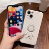 Liquid Silicone Phone Case For iPhone 15 1413 12 11 Pro Max 14Plus Astronaut Ring Stand Holder Shockproof Bumper Soft Cover