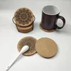 Bordmattor 1/2/4st Creative Nordic Mandala Design Round Shape trägaster utan rack Cork Cup Mat