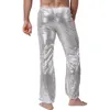 Pantalon masculin masculin paillettes brillantes pantalons longs disco jazz dance performance costumes élastique tournage évasé pantalon dj pantalon 231213