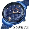 Damesmode blauw quartz horloge dame casual waterdicht eenvoudig horloge cadeau voor meisjes vrouw saat relogio feminino doos 210624277a