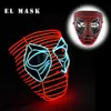 Nachtleuchtende EL-Draht-Maske, japanische Anime-Cosplay-Leuchtmaske, Tanz-DJ-Club-Dekor, Neon-LED-Maske für Halloween-Weihnachtsdekoration Q0289N
