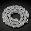 ROPE Link Chain Mens 9mm Zink Alloy Rhinestone Rope Chain Twisted ICD OUT FULL DIAMOND ROPE CHAIN ​​NACKLAME