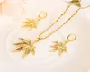 Set di orecchini a forma di foglia di moda Set regalo per feste da donna Set di gioielli pendenti in oro massiccio 18 carati2199610