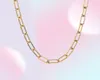 Kedjor 7mm guldton rektangel kedja choker halsband kvinnor anti allergi rostfritt stål kabel pappersklipp länk krage justerbar kn4735459