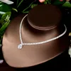 Collana Orecchini Set HIBRIDE Elegante Zirconia Goccia d'acqua 4 pezzi Set di orecchini per le donne Dubai Gioielli da sposa per feste N-580