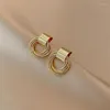 Ohrstecker Damen Einfache Goldfarbe Vintage Kleiner Kreis Quaste Piercing Für Frau Ungewöhnlicher Koreanischer Charme Ohrschmuck249p