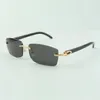 Plain Buffs sunglasses 3524012 with black buffalo horn legs and 56mm lenses for unisex3380