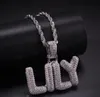 AZ personnalisé petites lettres colliers pendentif à breloque pour hommes femmes or argent couleur cubique zircone Hip Hop bijoux Whole2875829