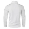 남성용 후드 남성 땀 셔츠 가을 겨울을위한 스탠드 칼라 버튼 장식과 함께 세련된 중간 길이의 스웨트 셔츠