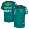 Crianças Homens Camisetas Aston Martin Jersey Camiseta AMF1 2023 Oficial Mens Fernando Alonso Camiseta Fórmula 1 Terno de Corrida F1 Camisa MOTO Motorcyc Tees 0228H23