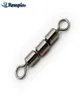 ROMPIN 10PCSLOT Hög hastighet Fiske Fiske Triple Rolling Swivel Barrel Connector Size2 4 6 8 10 Fiske Tackle Accessories1042659