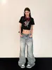 Kvinnor Jeans Y2K Retro nödställda baggy 90 -talsgatekläder överdimensionerade Sydkorea Grunge Hippie BF Trousers 231213
