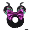 Hårtillbehör 2023 S Christmas Mouse Ears paljetter Bågar pannband Kvinnor Veet Scrunchies Band för Girls Party DIY Drop Delivery Bab DH05B