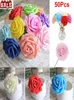 50pcs 7 cm Sztuczne kwiaty z pianką łodygi Rose Fake Flower Wedding Party Bouquet3219103