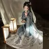 Этническая одежда Hanfu Dres Китайский древний традиционный карнавальный костюм принцессы для косплея сценическое синее красное танцевальное платье 231212