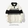 Herenpolo's Mode Poloshirt Heren Voor Herfst Lente Lange mouwen Harajuku Korea Gestreept Tops Tees Casual T-shirt Kleding Oversize 231212