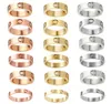 Mode Luxe Diamanten ringen designer sieraden zelfliefde ring rose goud schroef roestvrij staal 3 diamanten heren verlovingsringen voor 5616001