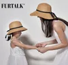 Furtalk Summer Hat for Women Słaska czapka dla dzieci na plaży Sun Hat Travel Travel Cap Chapeu Feminino na lato Y2006023655618